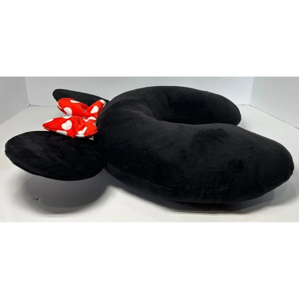 Disney Minnie Mouse Travel Neck Pillow Black Red‎ Polka Dot Bow Kids
